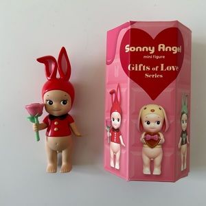 Sonny Angel Gifts of Love series red bunny ears with rose, “Rose”